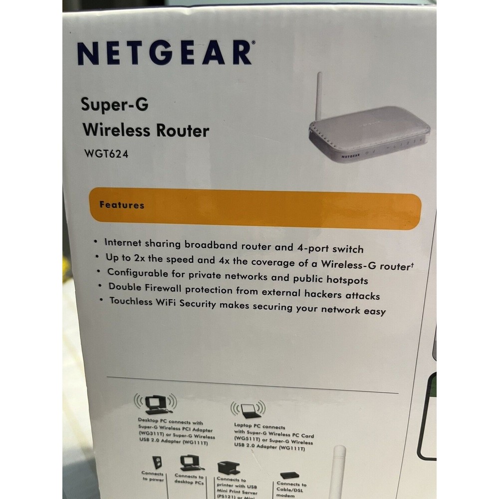 Netgear Wireless Router  WGT624 108 Mbps Wireless Router - Picture 7 of 12